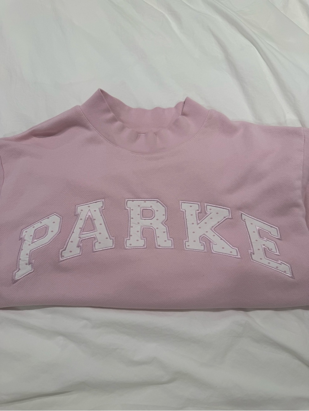 Parke Pink Polka Dot Mockneck XXL